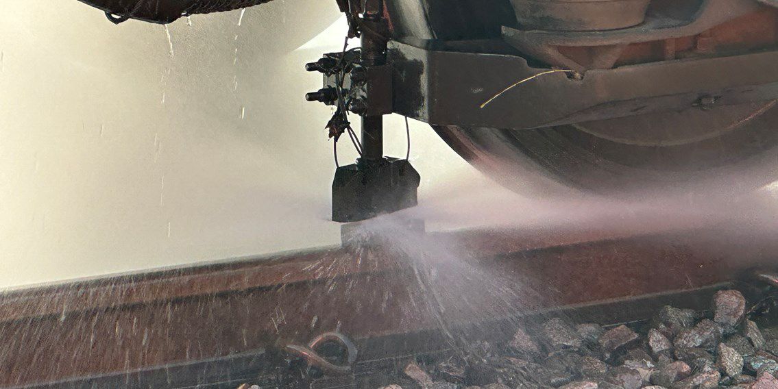 Leaves on the line Water jets used